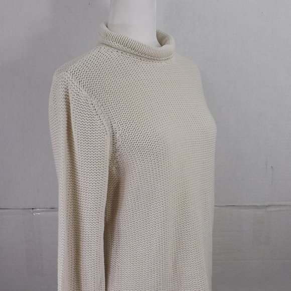 Liz Claiborne Off-White Cotton Knit Sweater M - Picture 6 of 16